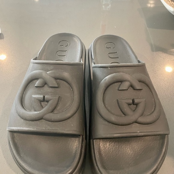 Gucci Black Rubber Slides from my closet. I wore these once no box! Size 38 - Picture 3 of 7